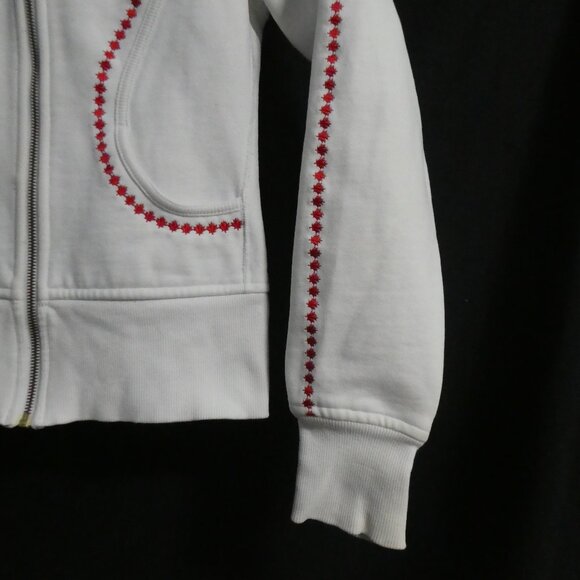 Special Limited Edition | LULULEMON | size 2 | White and Red Zip-Up Scuba Hoodie - Picture 8 of 16